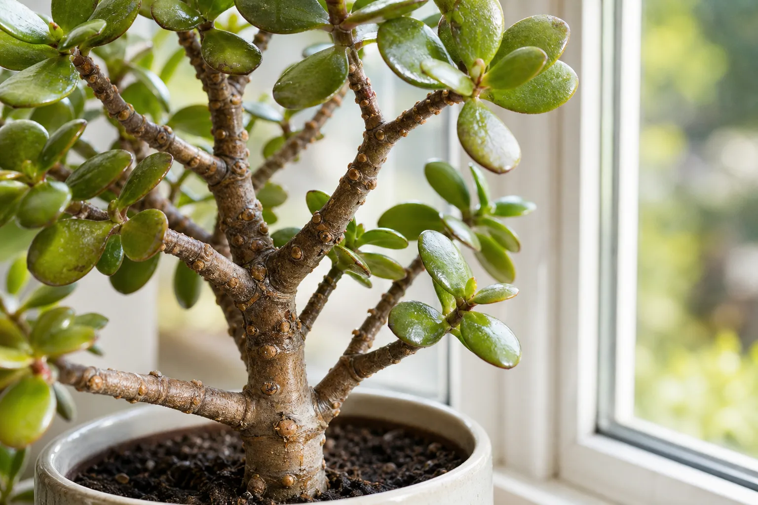 Scale Insects on Jade Plant - visible symptom on the plant