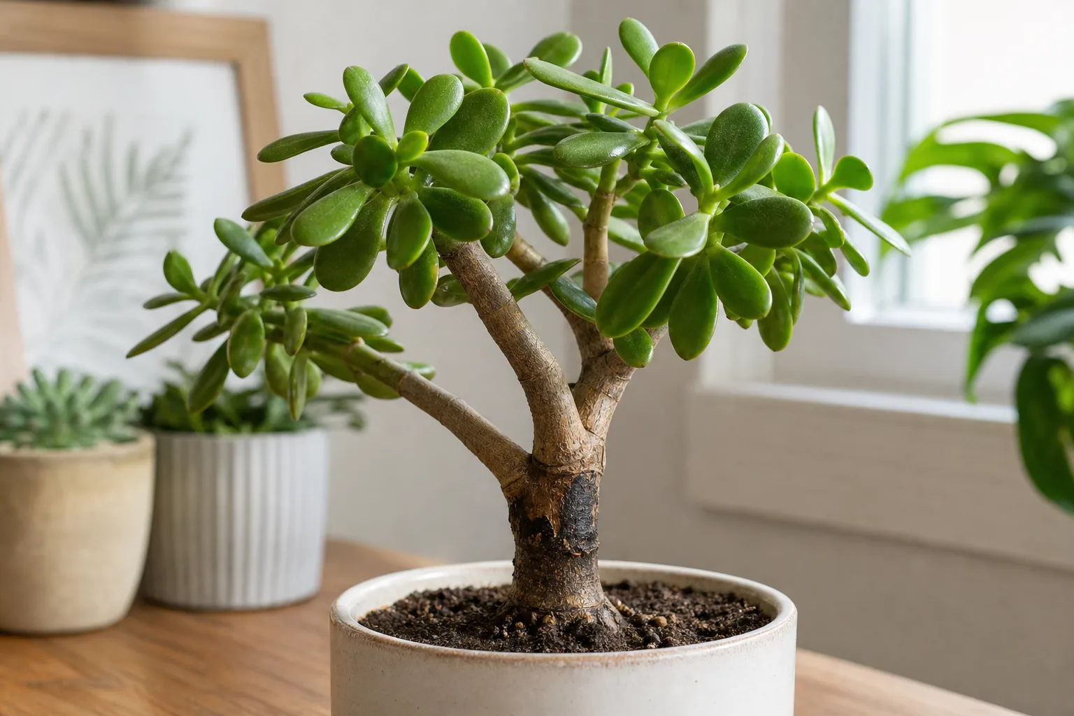 Stem Rot on Jade Plant - visible symptom on the plant