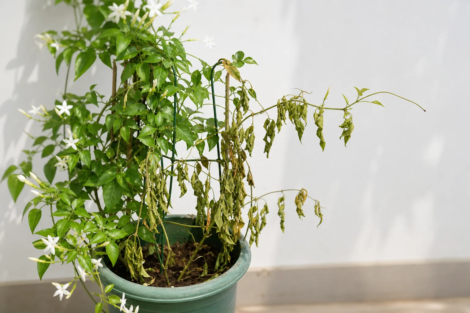 Bacterial Wilt on Jasmine - visible symptom on the plant