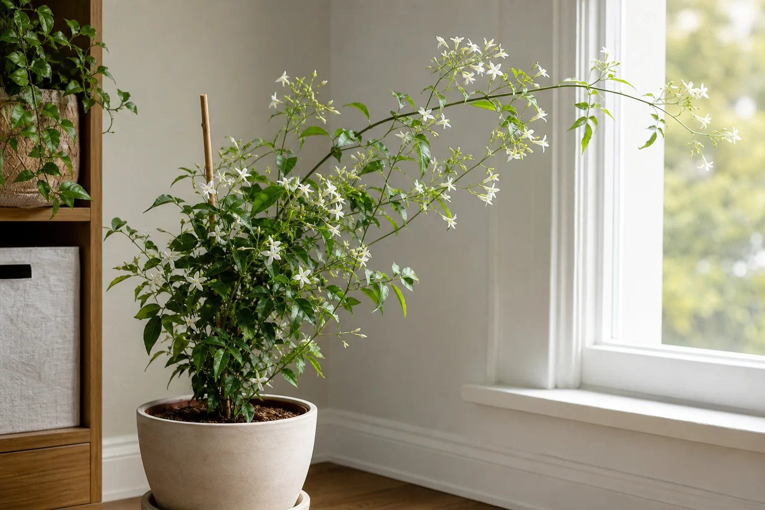 Plant Leaning on Jasmine - visible symptom on the plant