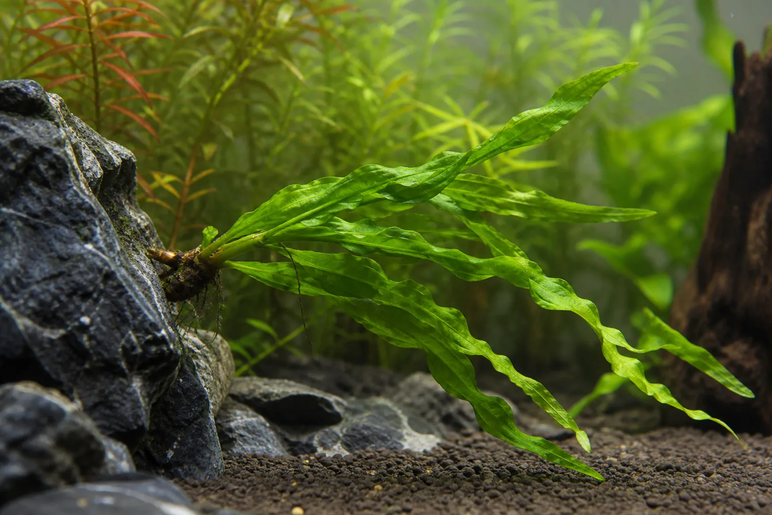 Plant Leaning on Java Fern - visible symptom on the plant