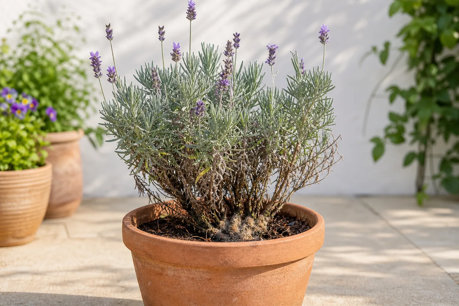 Crown Rot on Lavender - visible symptom on the plant