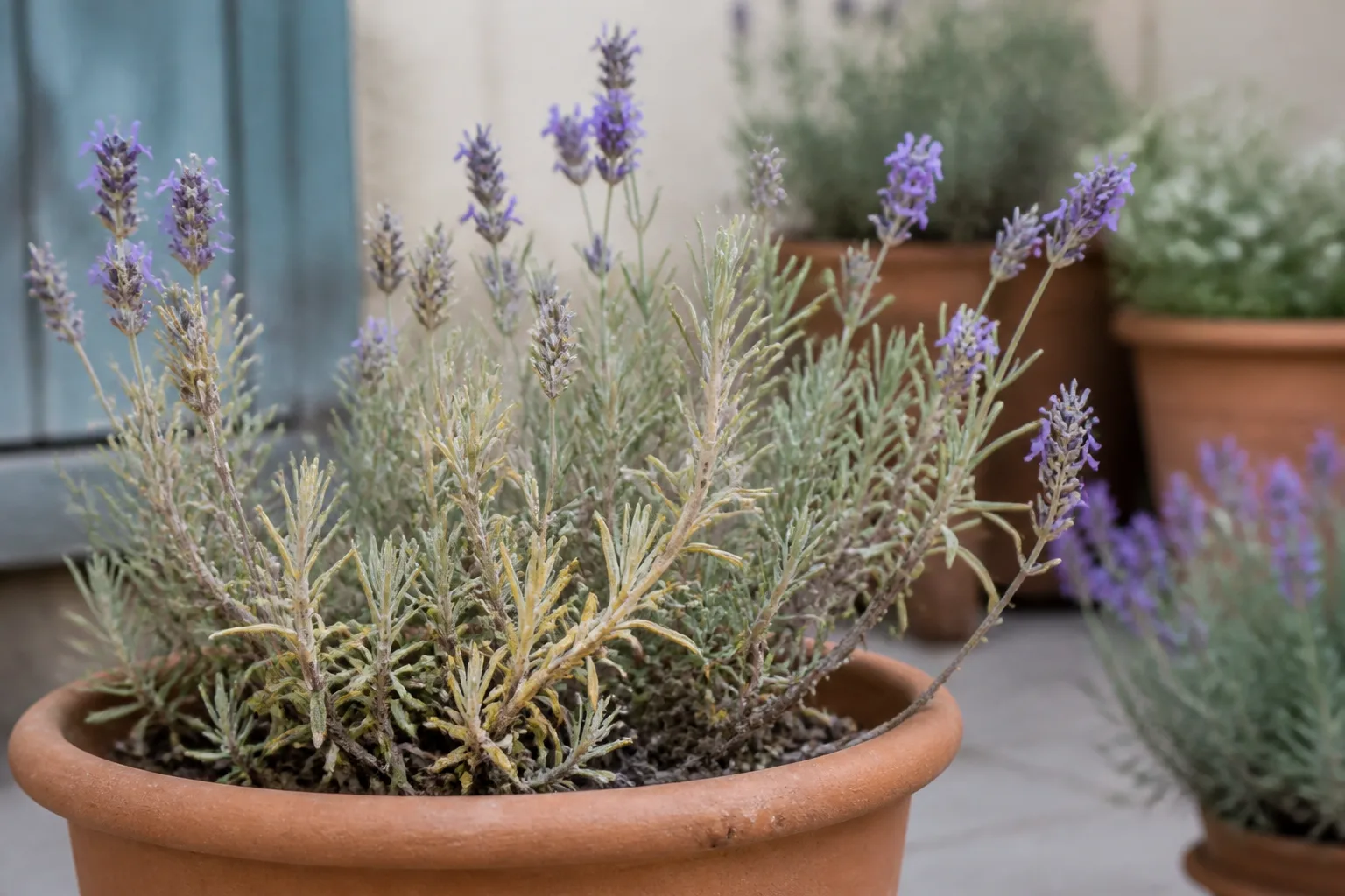 Faded Leaves on Lavender - visible symptom on the plant