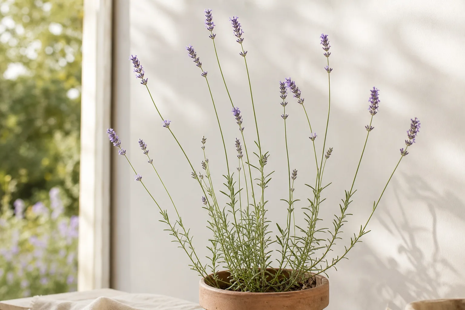 Leggy Growth on Lavender - visible symptom on the plant
