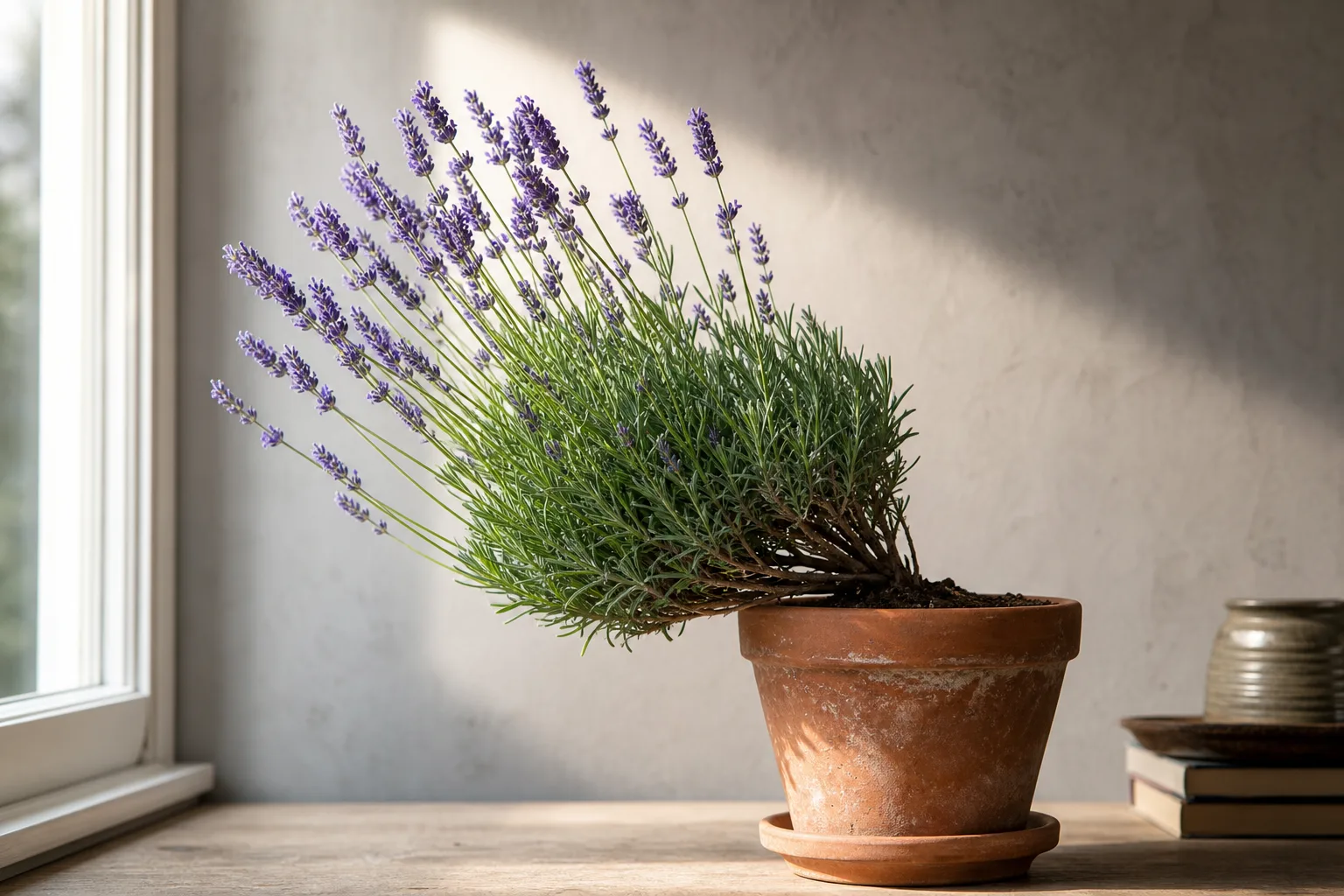 Plant Leaning on Lavender - visible symptom on the plant