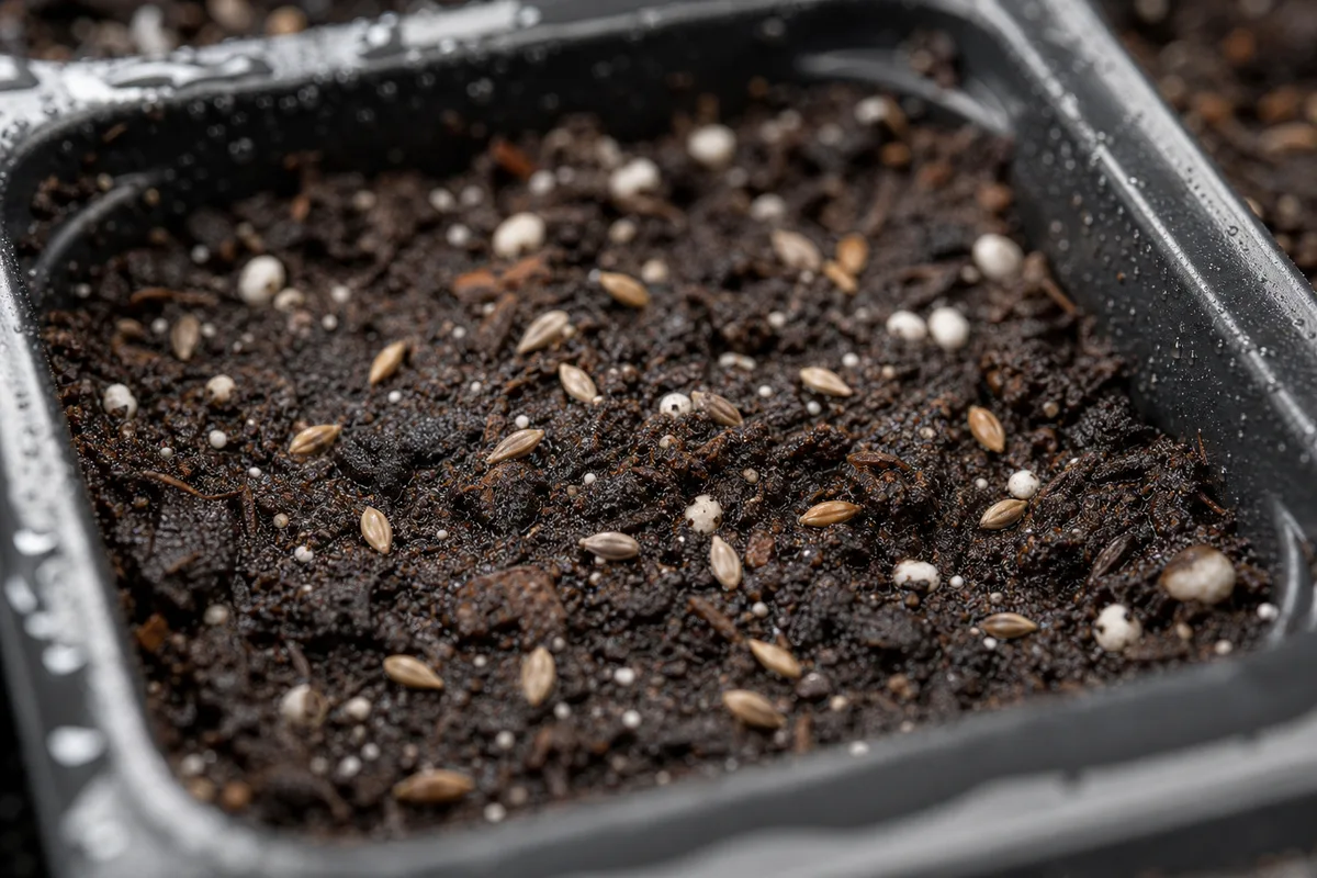 Close-up of Seeds Not Germinating on Lavender - diagnostic detail