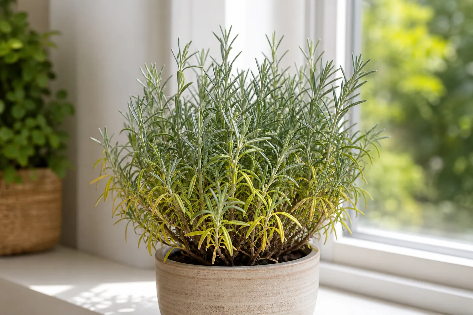 Yellow Leaves on Lavender - visible symptom on the plant