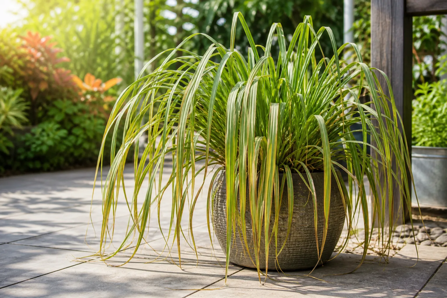 Drooping Leaves on Lemongrass - visible symptom on the plant