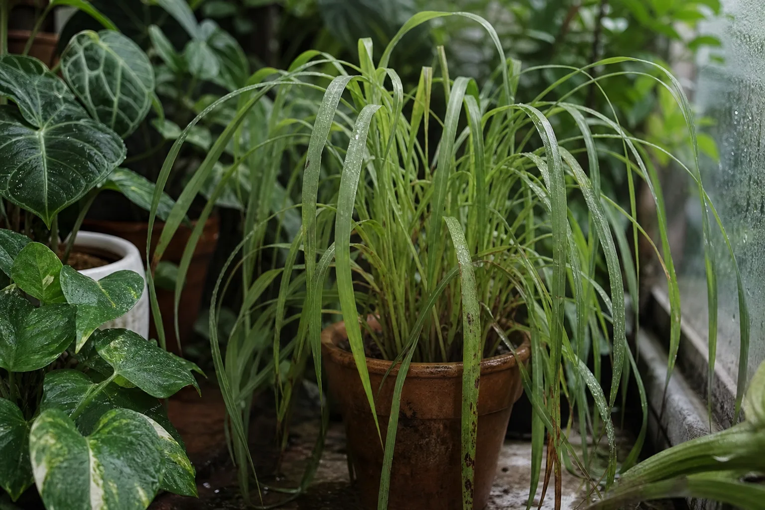 High Humidity on Lemongrass - visible symptom on the plant