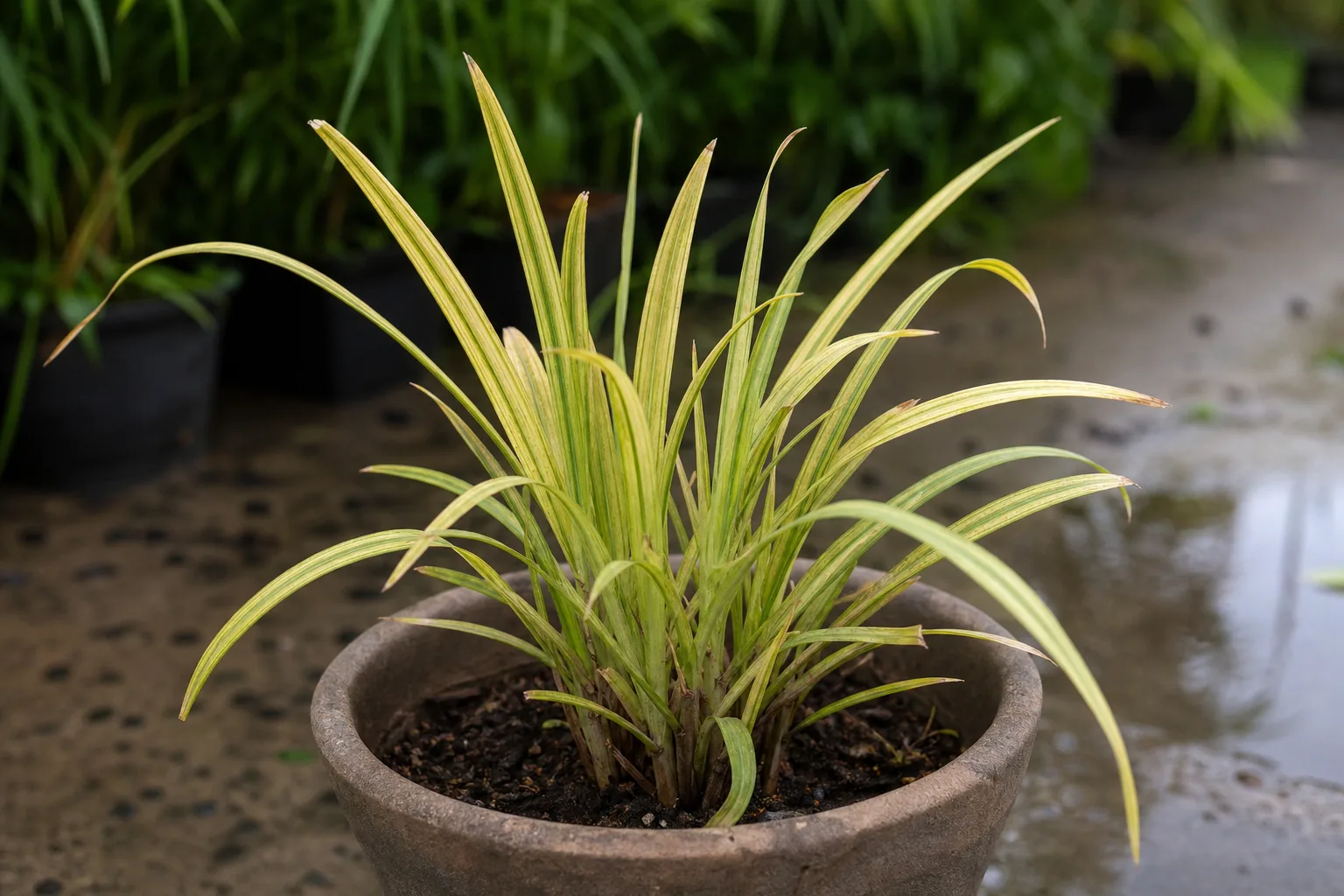 Nutrient Lockout on Lemongrass - visible symptom on the plant