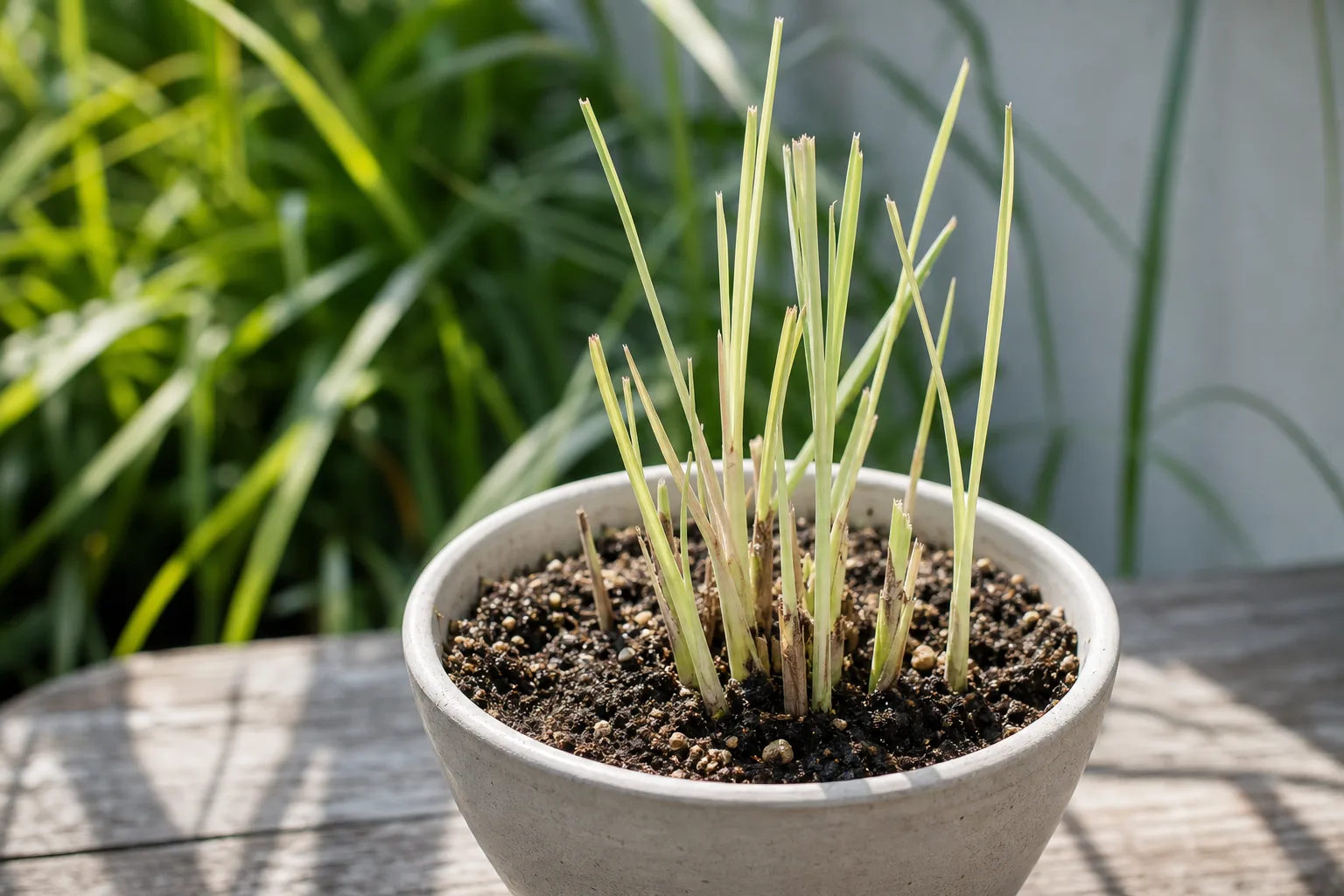 Stunted Growth on Lemongrass - visible symptom on the plant