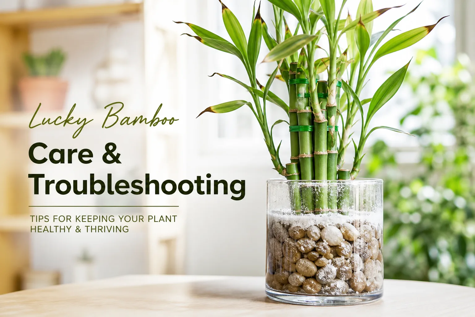 Salt Build-up on Lucky Bamboo - visible symptom on the plant