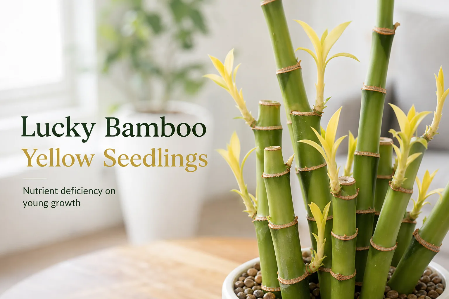 Yellow Seedlings on Lucky Bamboo - visible symptom on the plant