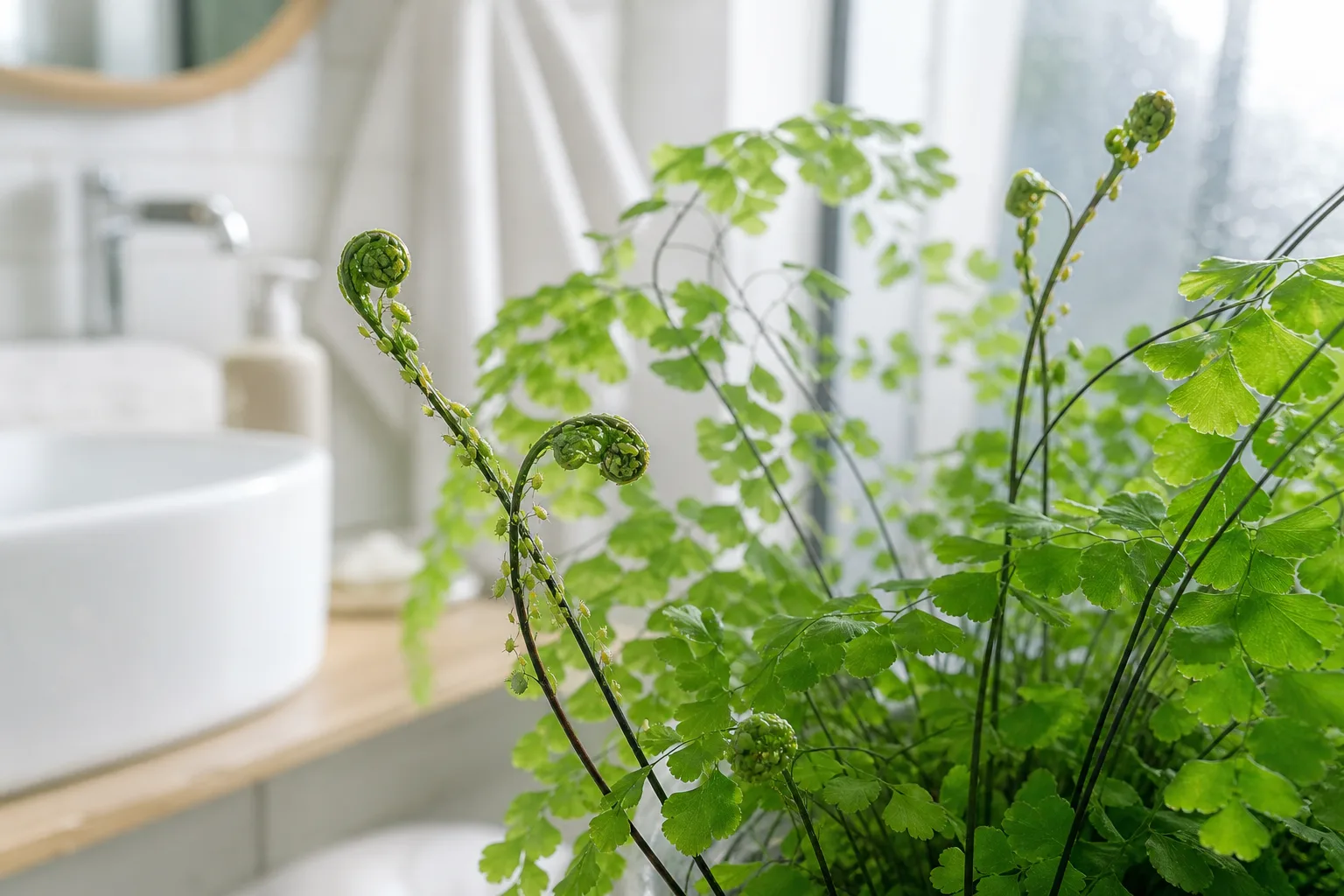 Aphids on Maidenhair Fern - visible symptom on the plant