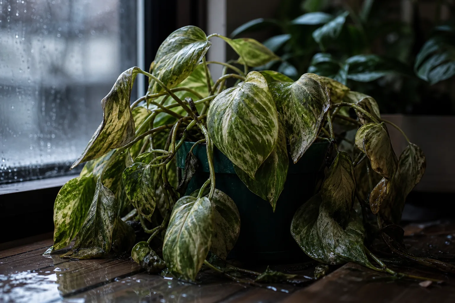 Cold Damage on Manjula Pothos - visible symptom on the plant