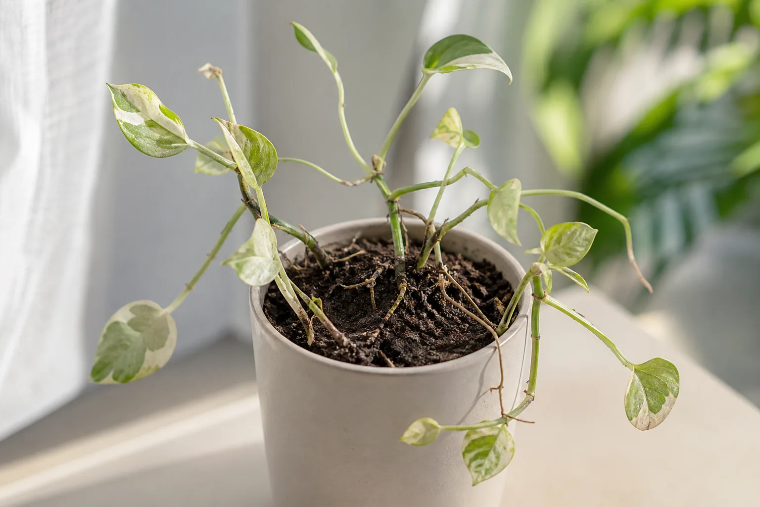 Poor Root Growth on Manjula Pothos - visible symptom on the plant