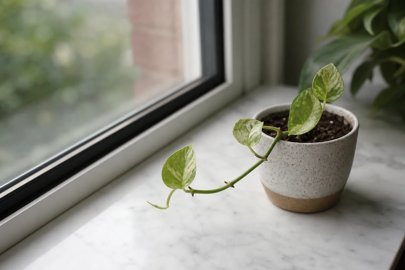 Slow Growth on Marble Queen Pothos - visible symptom on the plant