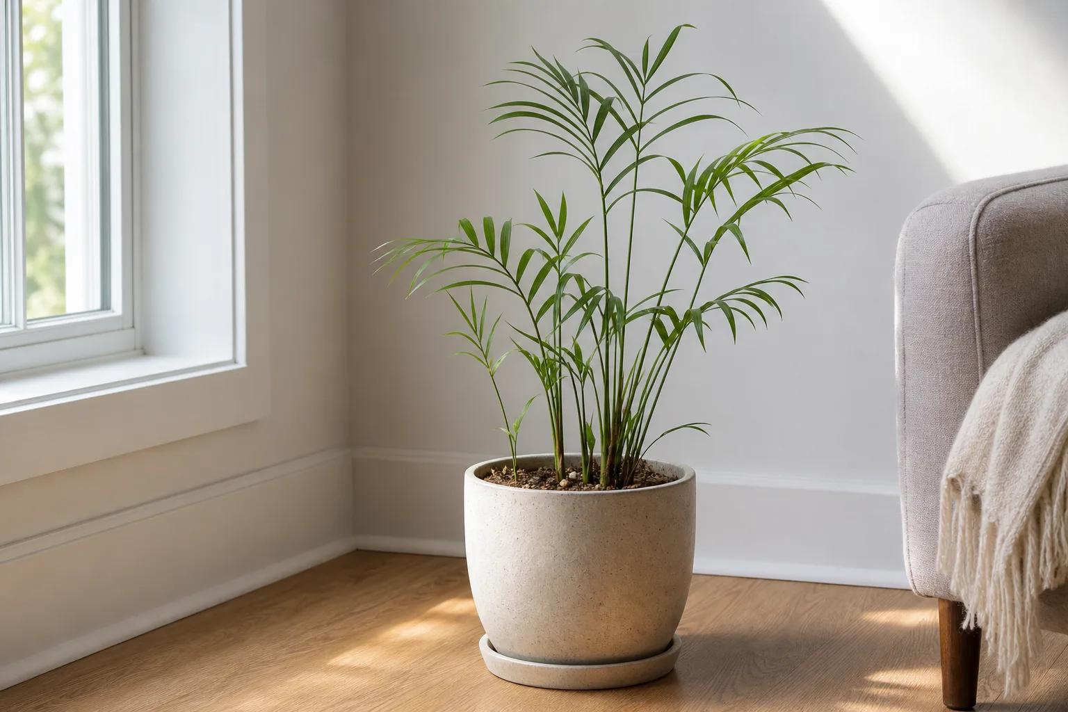 Slow Growth on Parlor Palm - visible symptom on the plant