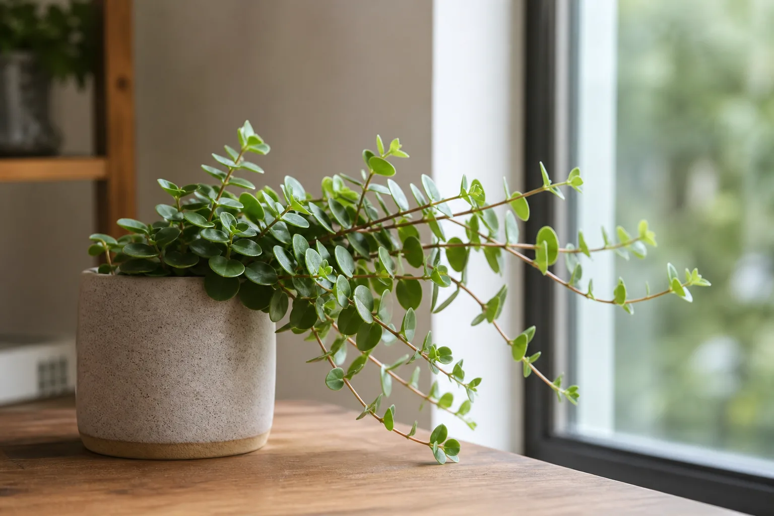 Plant Leaning on Peperomia Hope - visible symptom on the plant