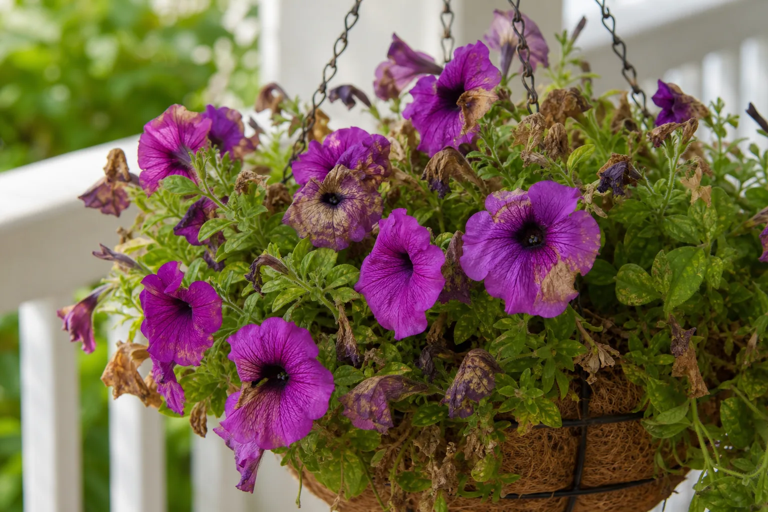 Blight on Petunia - visible symptom on the plant