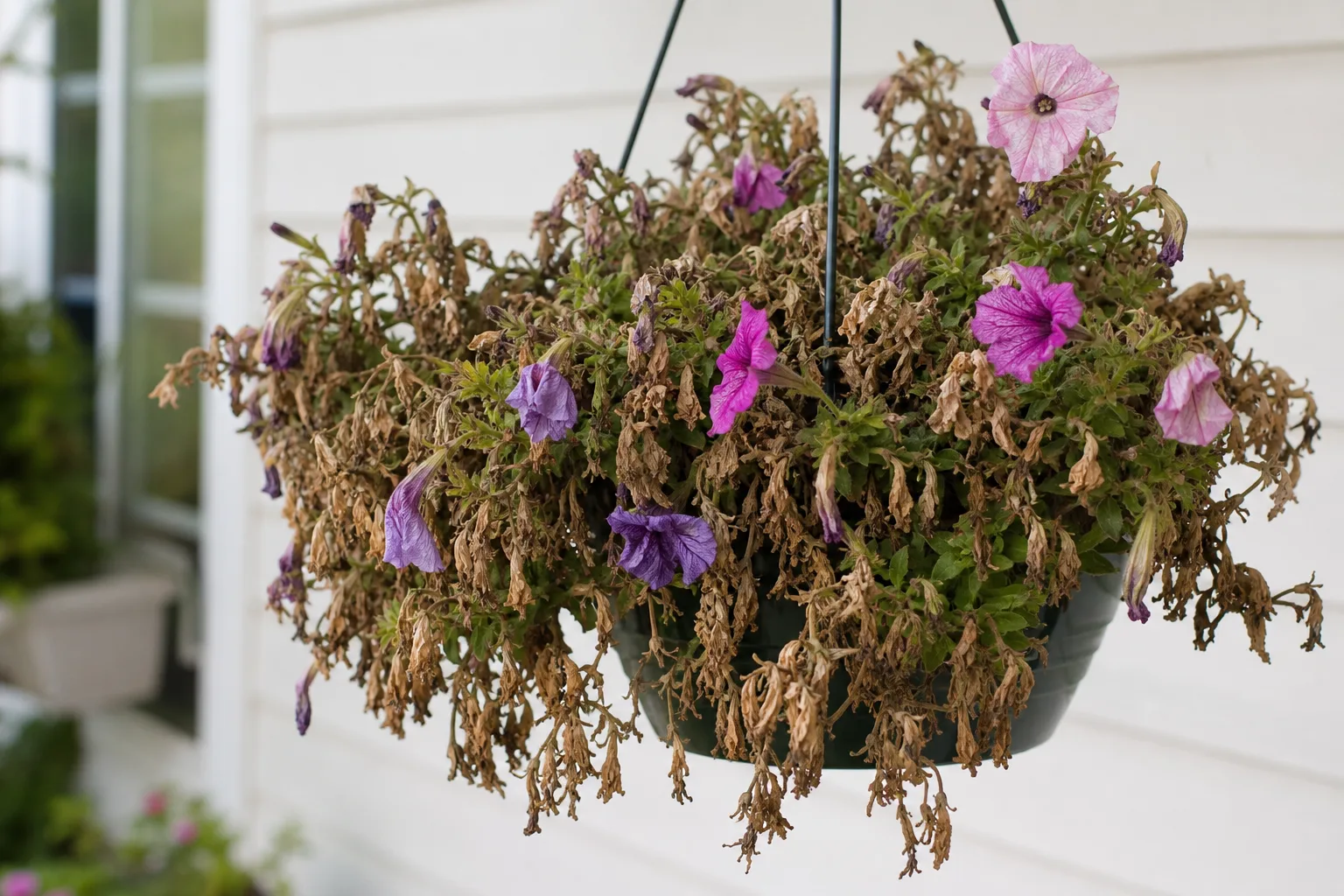Crispy Leaves on Petunia - visible symptom on the plant