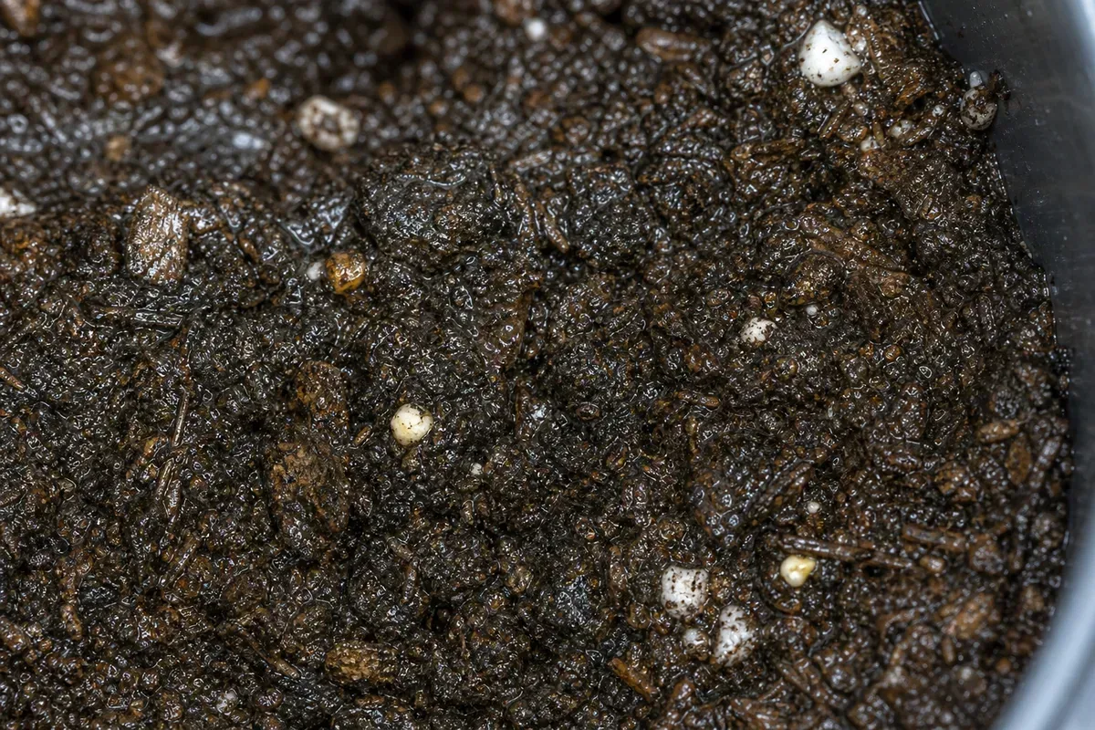 Close-up of Wrong Soil Mix on Petunia - diagnostic detail