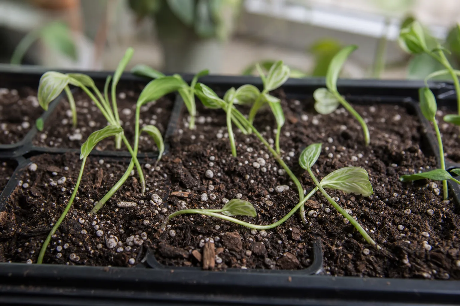 Seedlings Falling Over on Philodendron Birkin - visible symptom on the plant