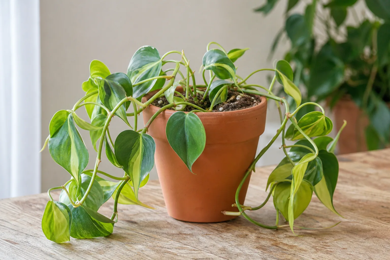 Repotting Stress on Philodendron Brasil - visible symptom on the plant