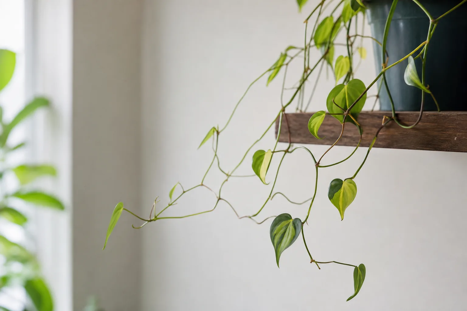 Thin Stems on Philodendron Brasil - visible symptom on the plant