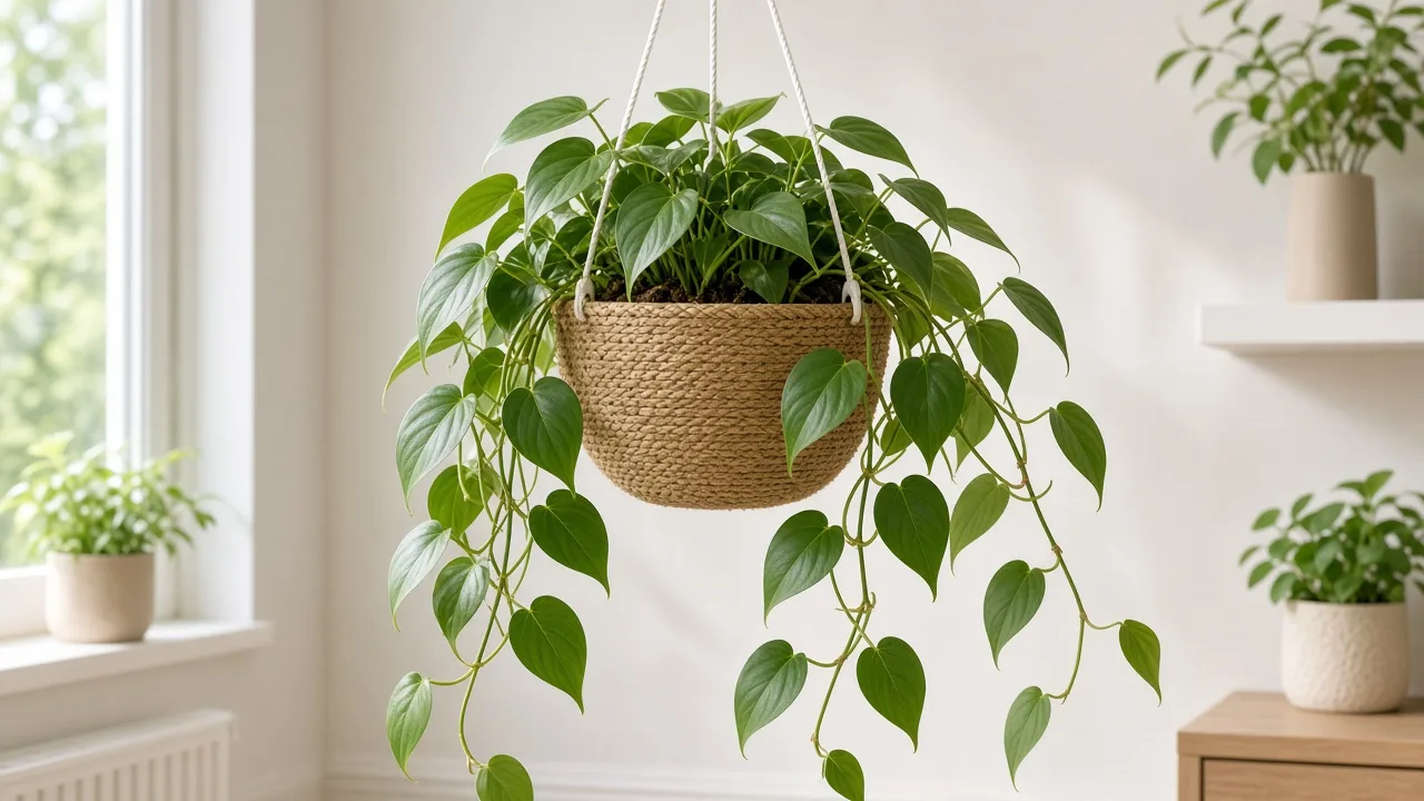 No New Growth on Heartleaf Philodendron - trailing vine with bare tips and no new pointed sheaths