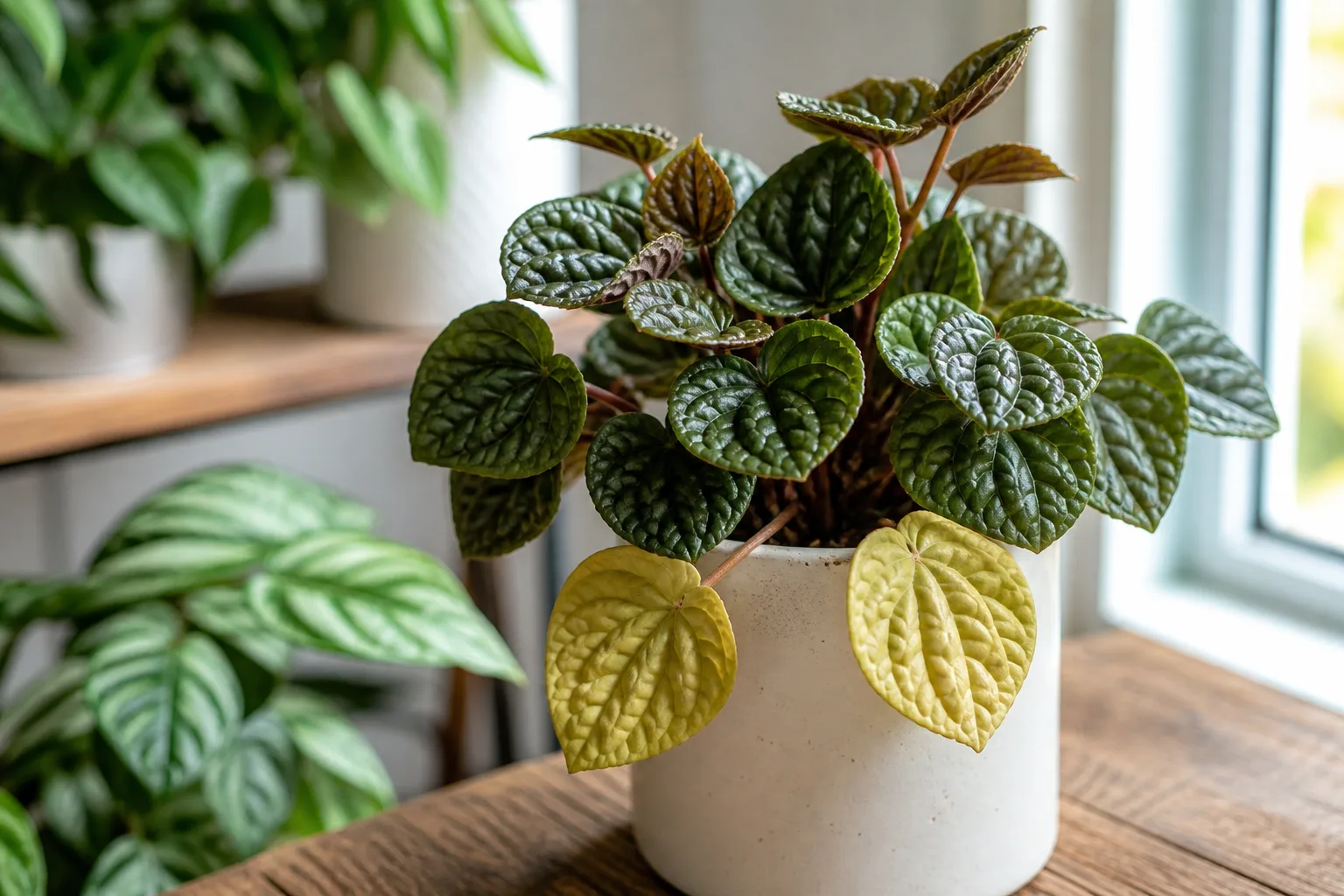 Yellow Leaves on Pilea Moon Valley - visible symptom on the plant