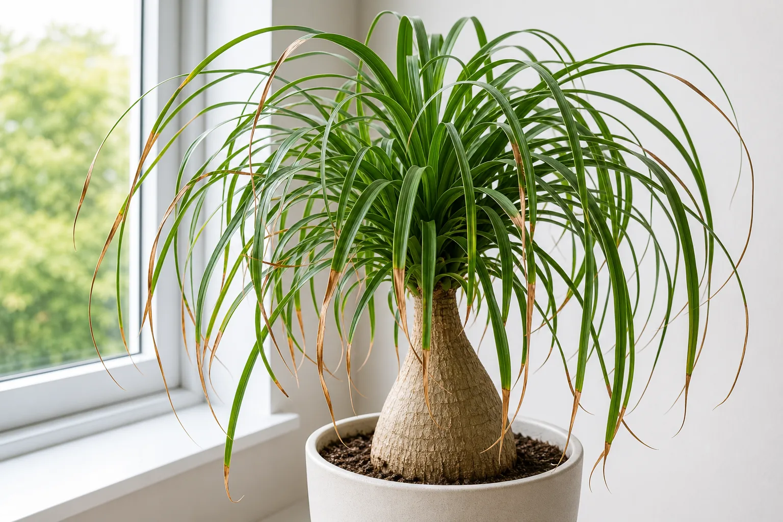 Brown Tips on Ponytail Palm - visible symptom on the plant
