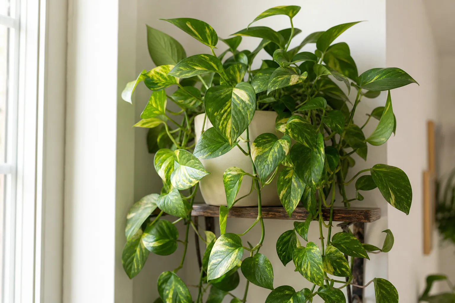 No Flowers on Pothos - normal flowerless foliage growth on a healthy plant