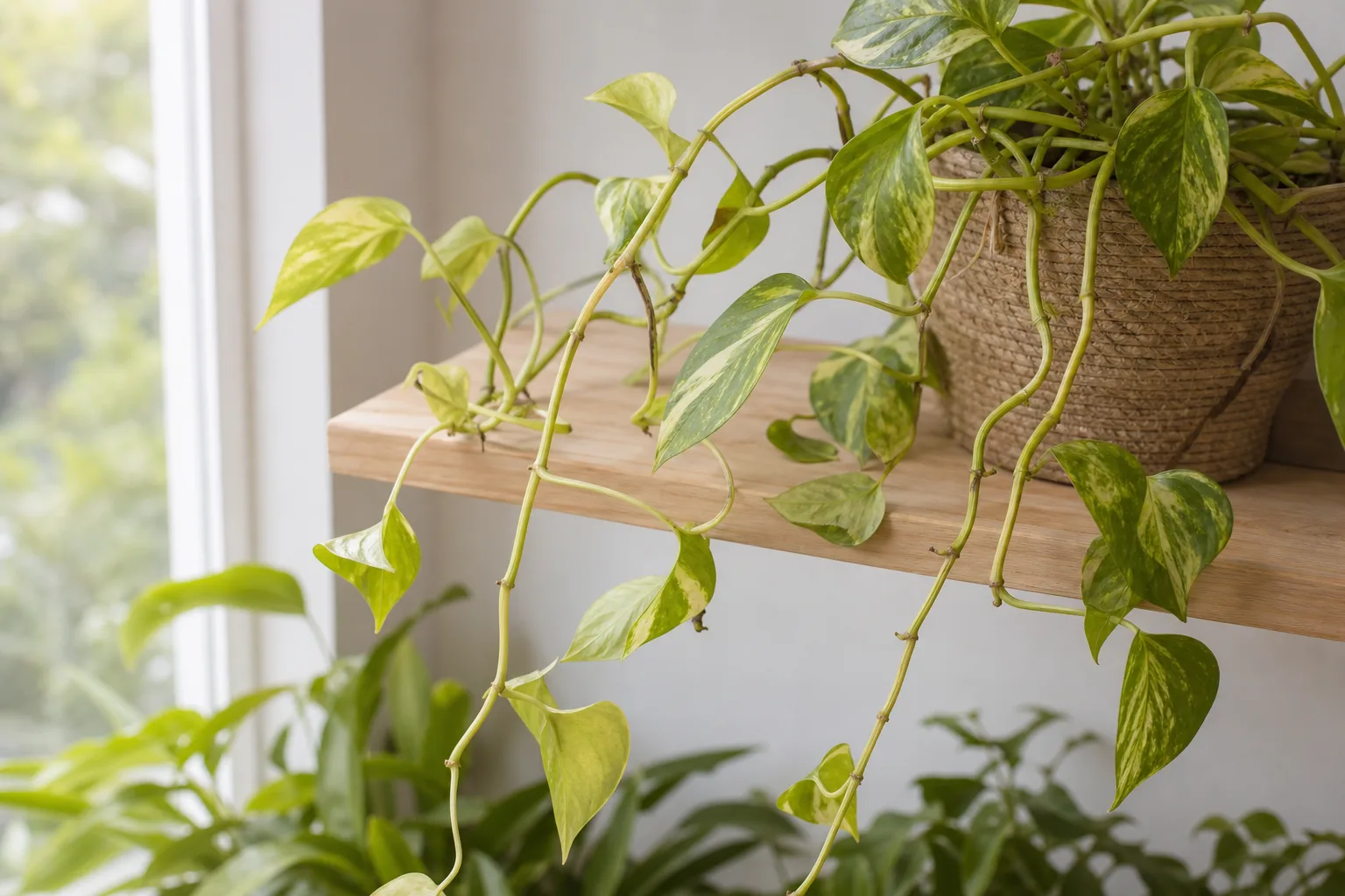 Weak Stems on Pothos - visible symptom on the plant