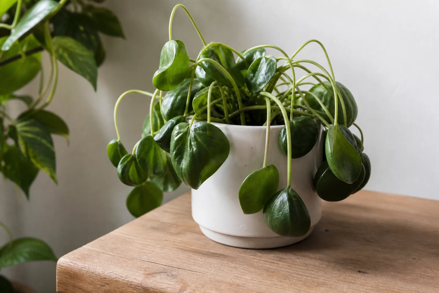 Drooping Leaves on Raindrop Peperomia - visible symptom on the plant