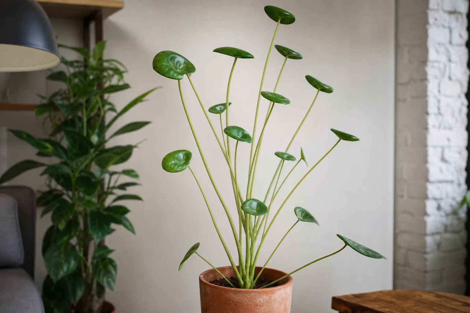 Leggy Growth on Raindrop Peperomia - visible symptom on the plant