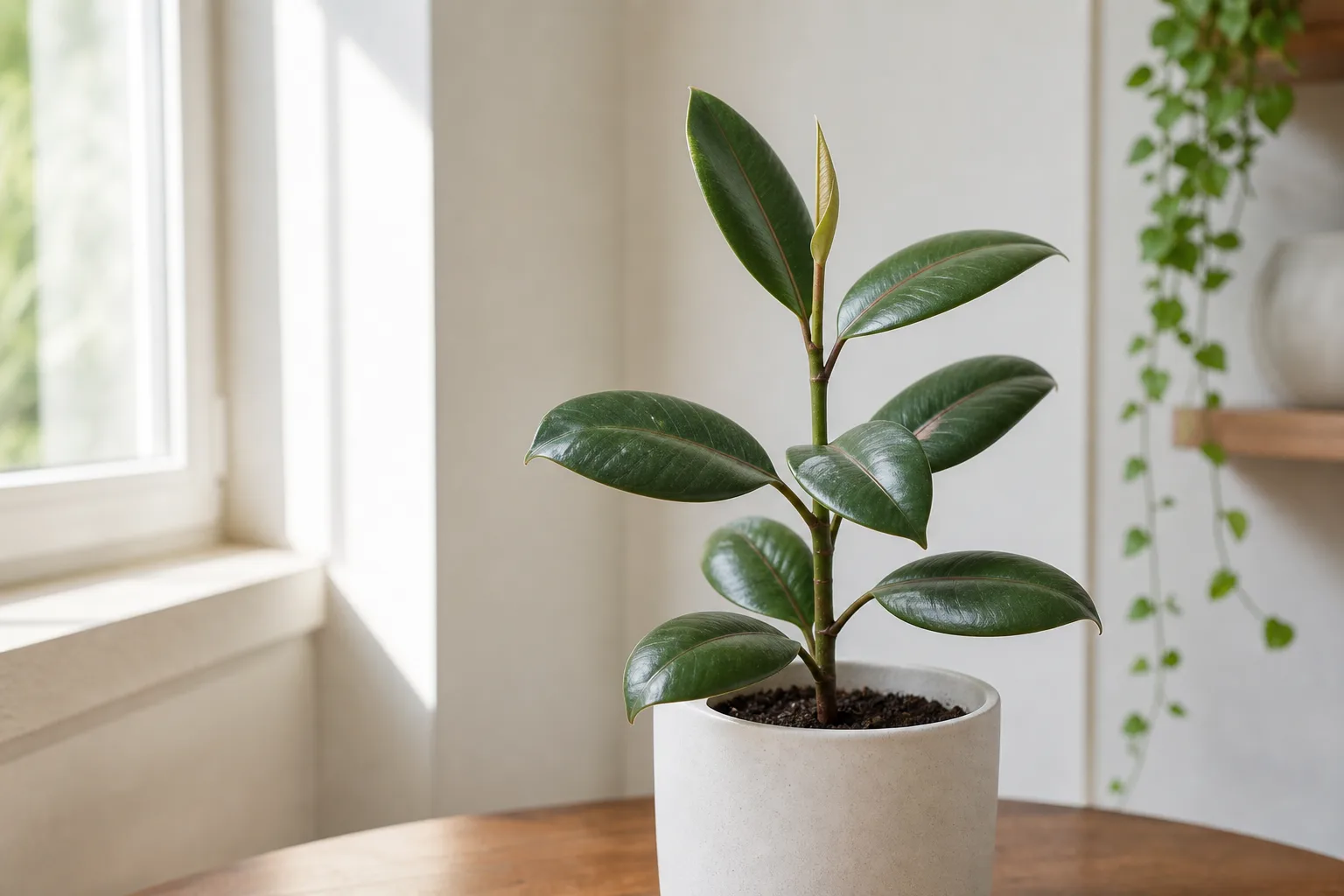Slow Growth on Rubber Plant - visible symptom on the plant