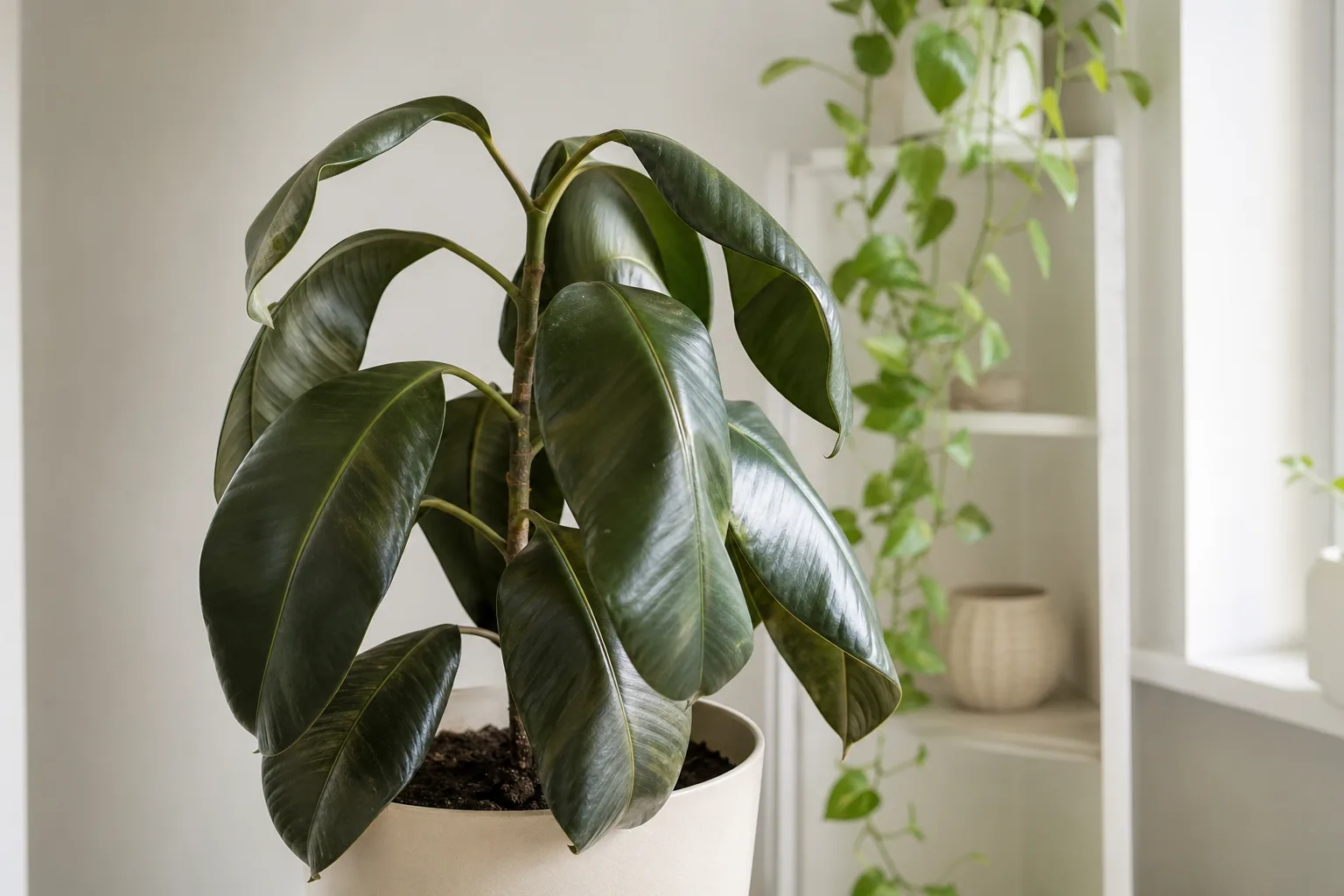 Wilting on Rubber Plant - visible symptom on the plant