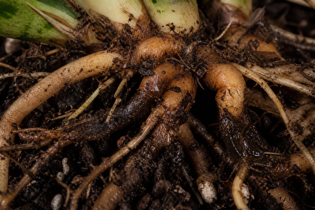 Root rot symptoms on snake plant for risk checking
