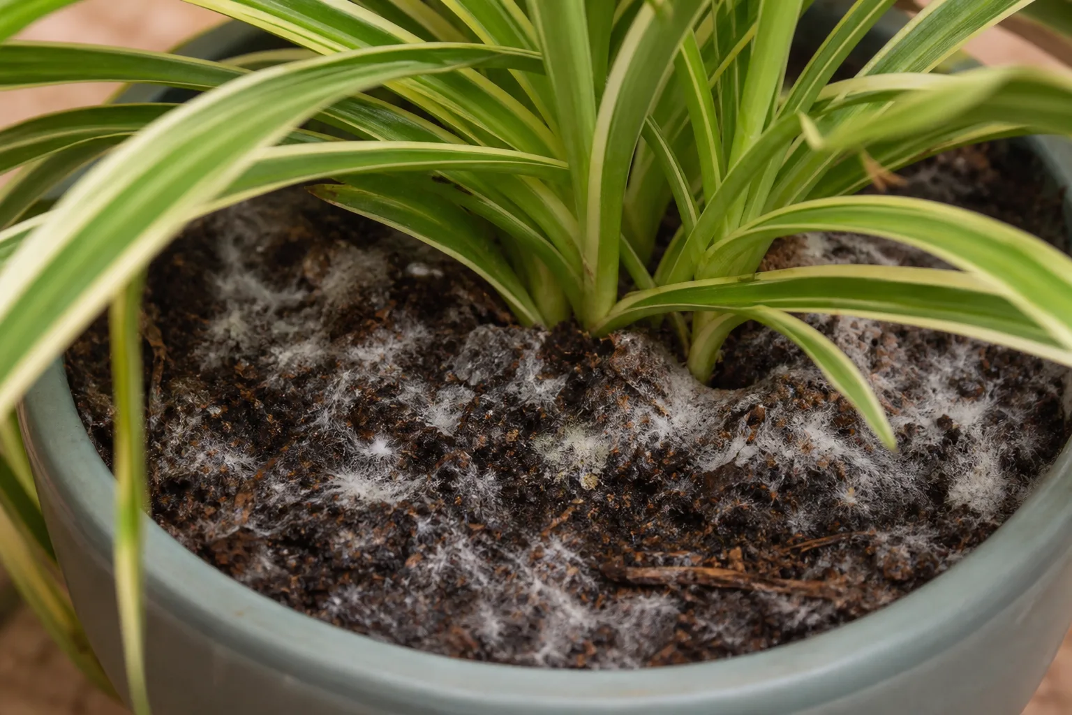 Mold on Soil on Song of India - visible symptom on the plant