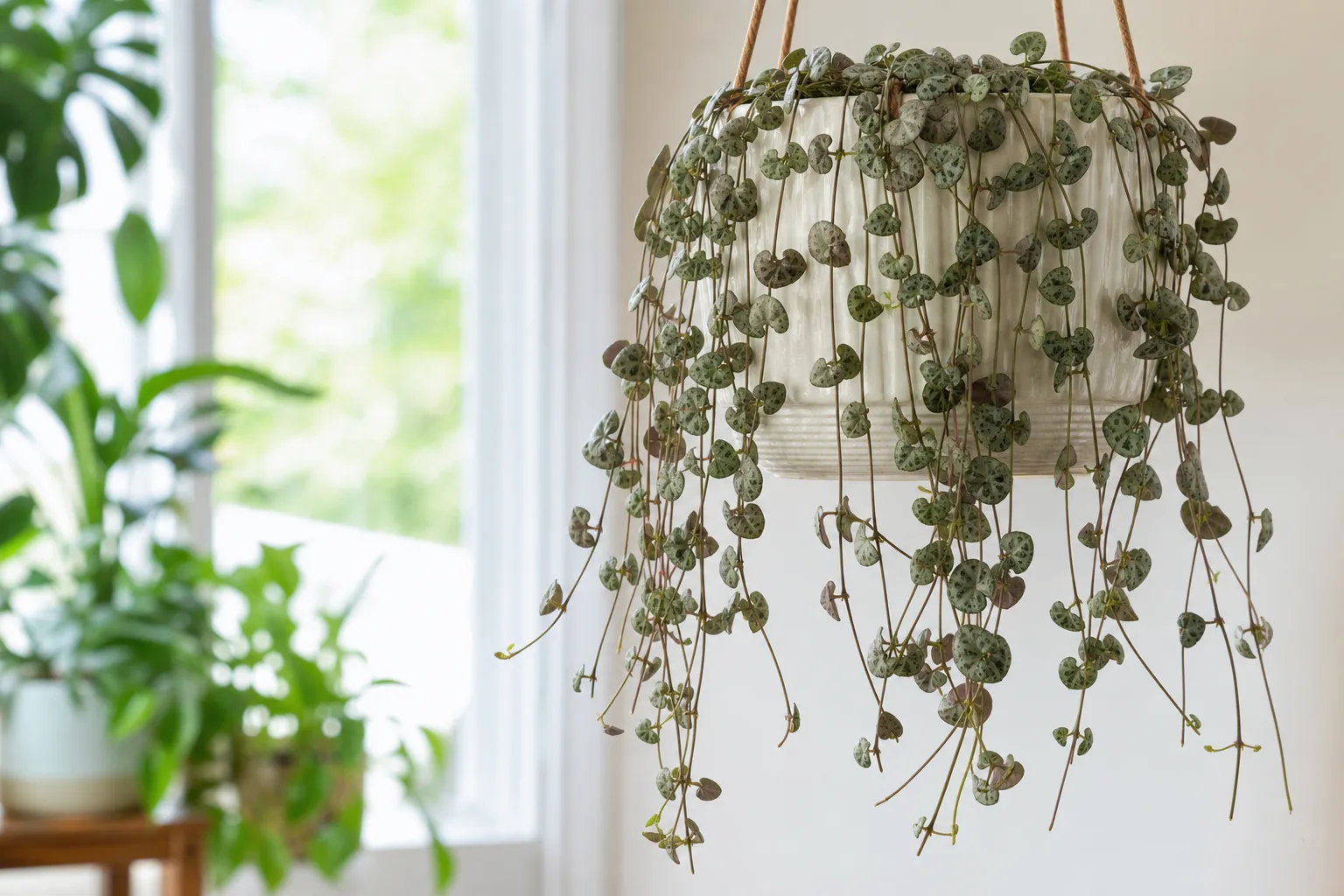 Drooping Leaves on String of Hearts - visible symptom on the plant