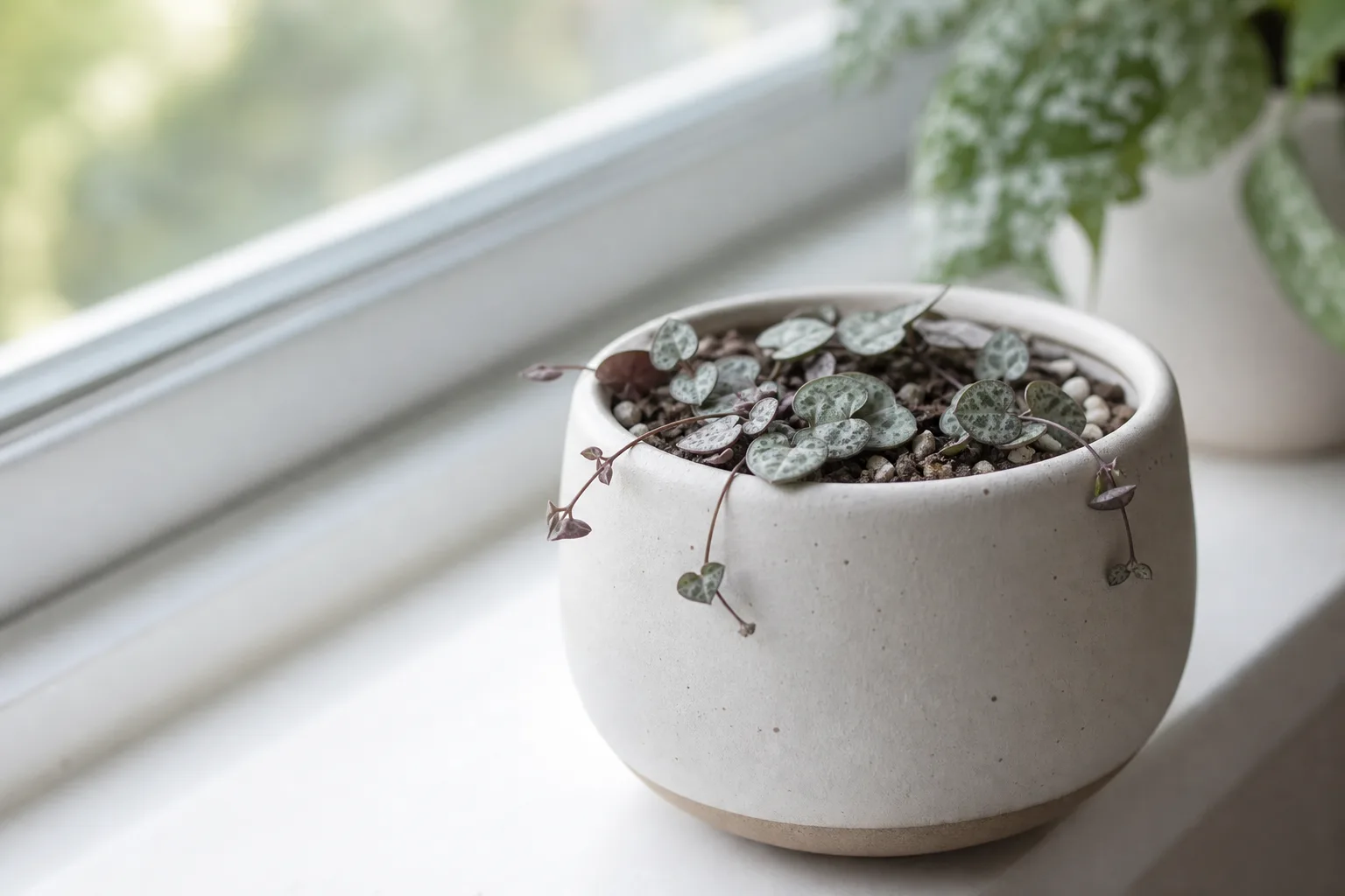 Stunted Growth on String of Hearts - visible symptom on the plant