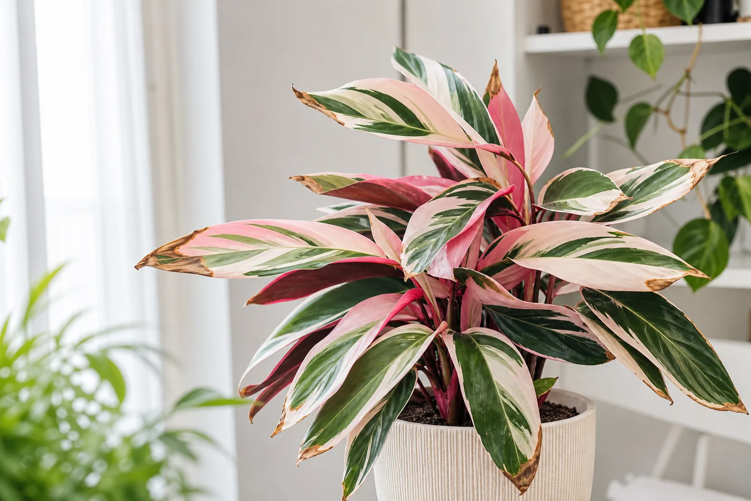 Brown Tips on Stromanthe Triostar - visible symptom on the plant