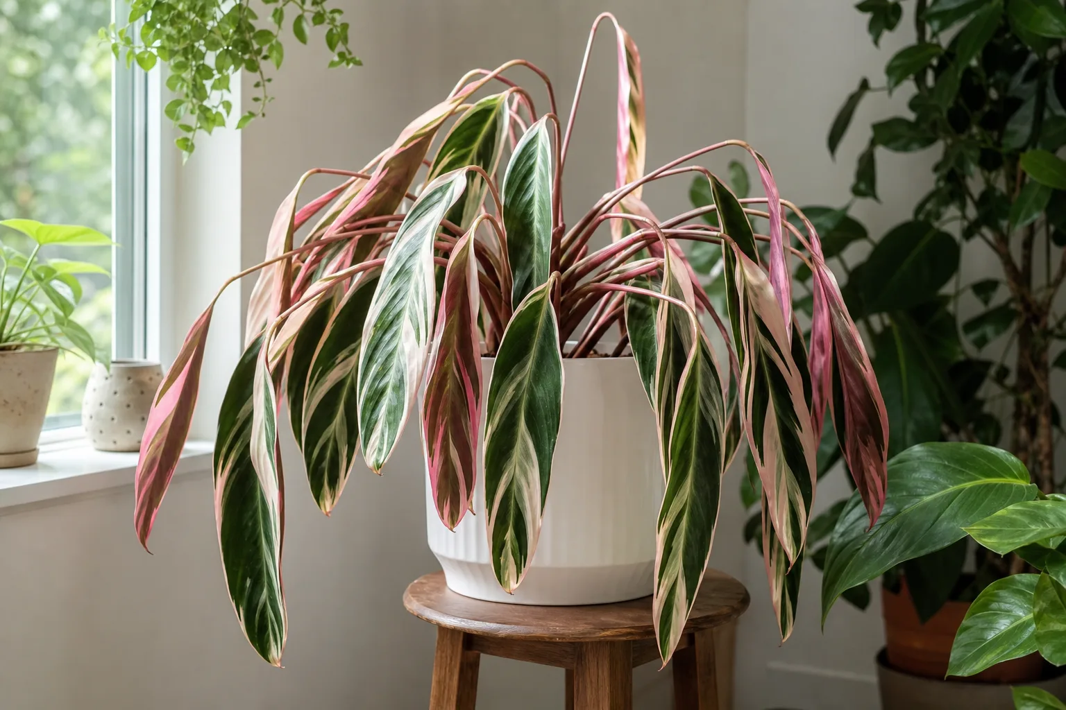 Drooping Leaves on Stromanthe Triostar - visible symptom on the plant