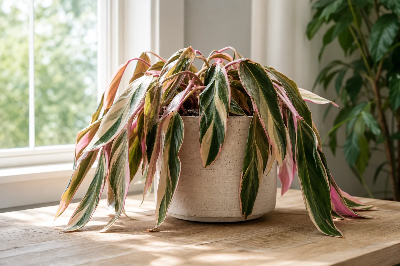 Wilting on Stromanthe Triostar - visible symptom on the plant