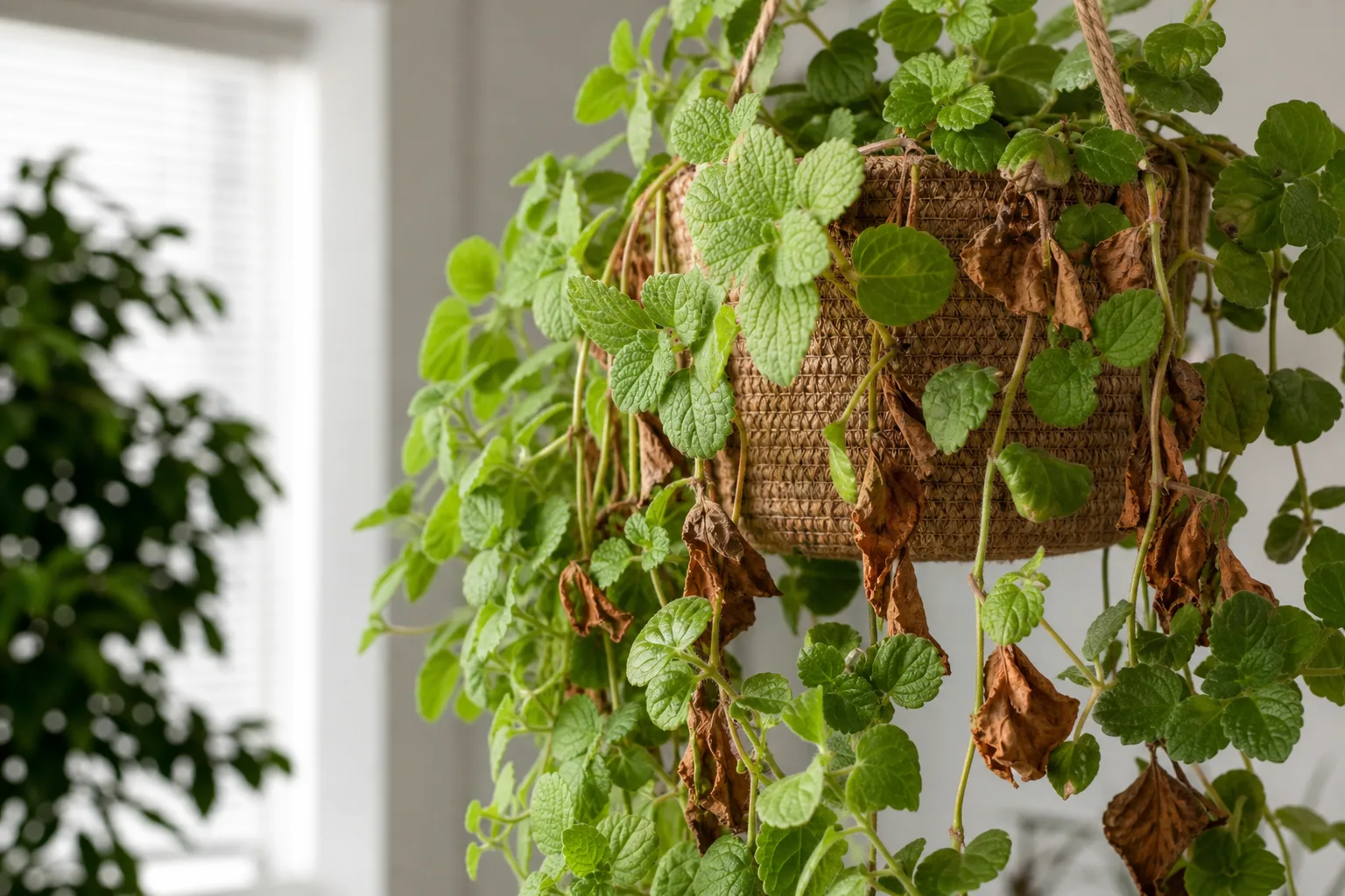 Brown Leaves on Swedish Ivy - visible symptom on the plant