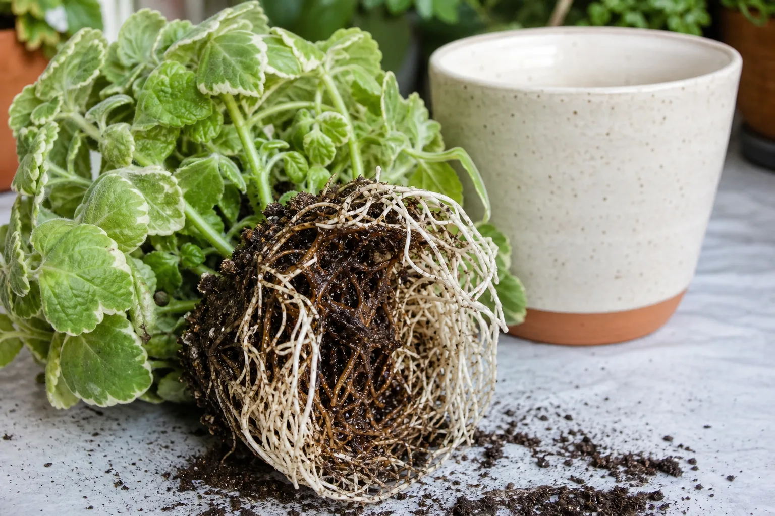 Damaged Roots on Swedish Ivy - visible symptom on the plant