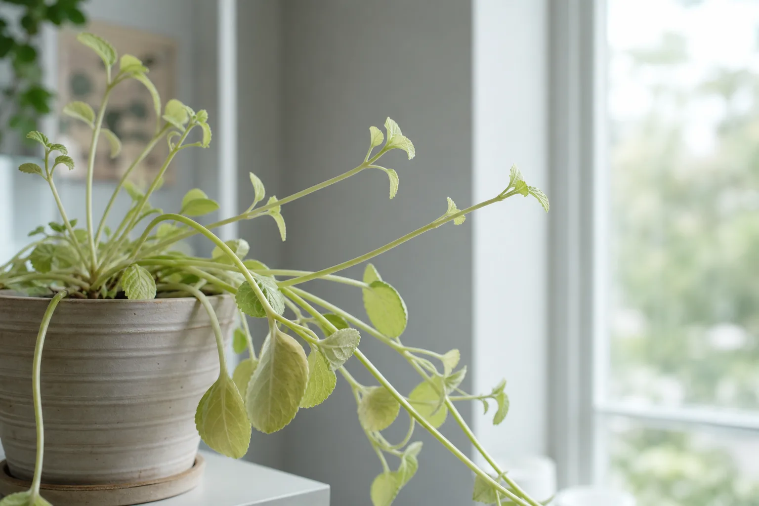 Not Enough Light on Swedish Ivy - visible symptom on the plant
