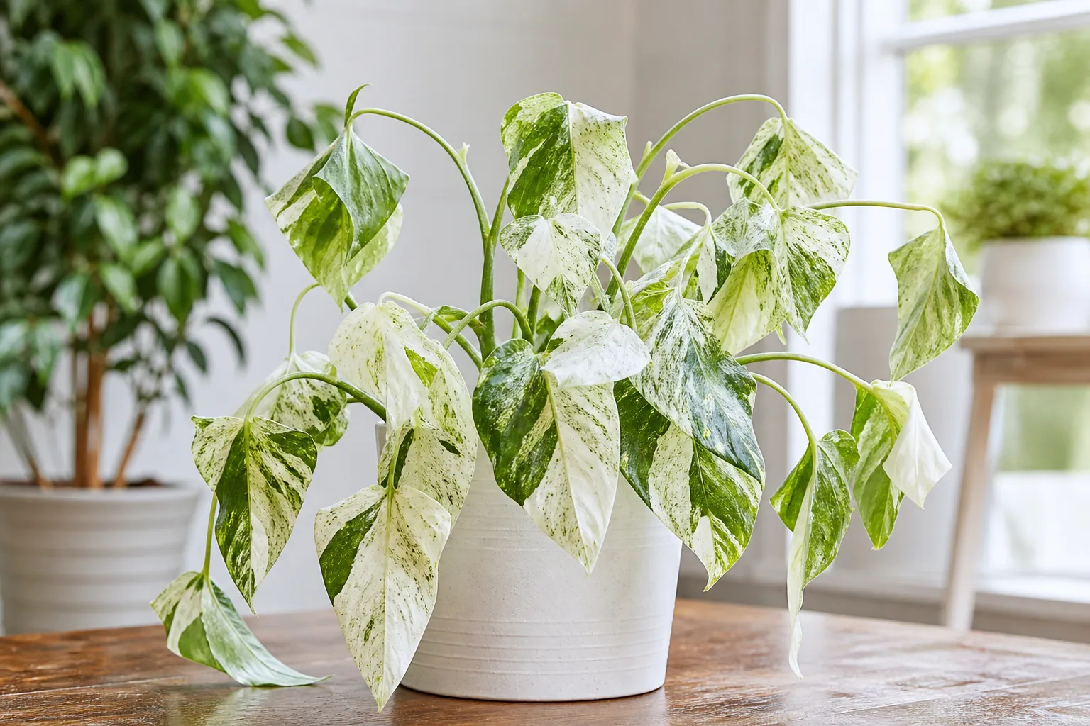 Drooping Leaves on Syngonium White Butterfly - visible symptom on the plant
