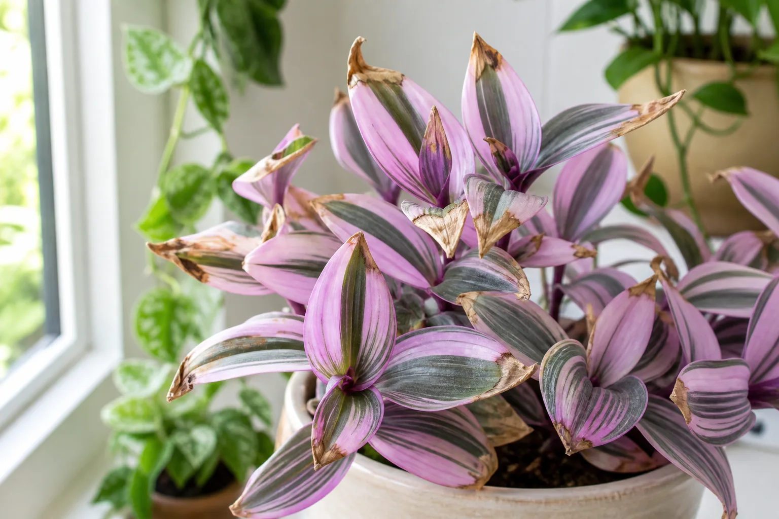 Brown Tips on Tradescantia Nanouk - visible symptom on the plant